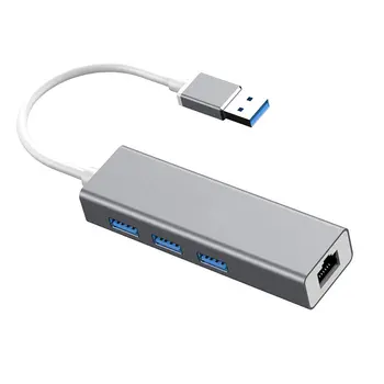 

Usb to Rj45 100m Network Card Extended Usb 3.0 Hub Hub Usb Wired Network Card Aluminum Alloy Shell Hub