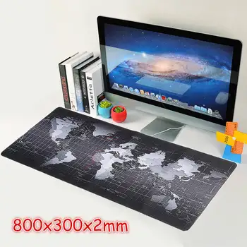 

World Map Speed Locking Edge Large Size Mouse Pad 800x300x2mm Gaming Desk Mousepad Desktop Keyboard Mat For Computer Laptop