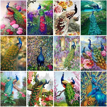 

DIY 5D Diamond Painting Cartoon Peacock Diamont Embroidery Animal Cross Stitch Full Round Drill Resin Home Decor Manual Art Gift