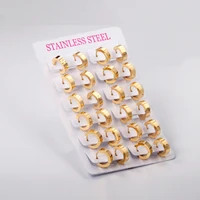 LUXUKISSKIDS 12pcs/lot Small Hoop Earring Mujer Party Gold Color Stainless Steel Brinco Ear Hoop Sets Wedding Jewelry-303802 1