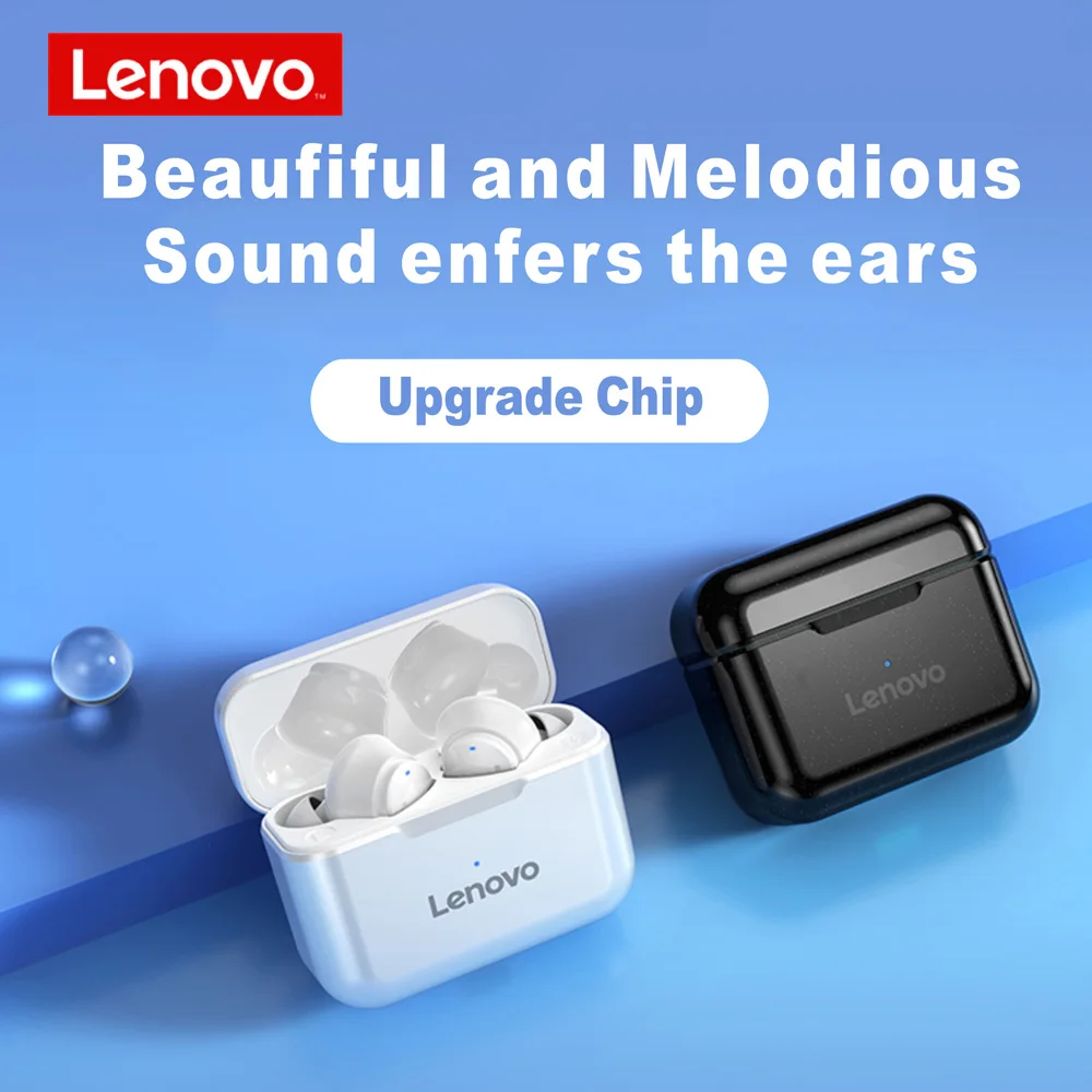 Lenovo TWS Earphone QT81 QT82 Bluetooth 5.0 Wireless Headset Waterproof Sport Earbuds Noise Cancelling Mic Dual Stereo HIFI