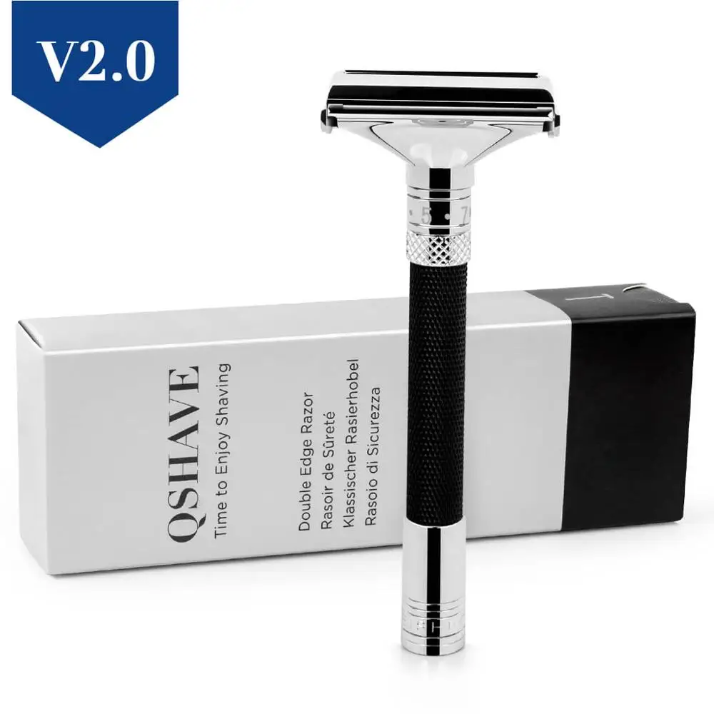 V2.0-Razor Barber Qshave Classic Safety Adjustable Parthenon Open Butterfly Mens 
