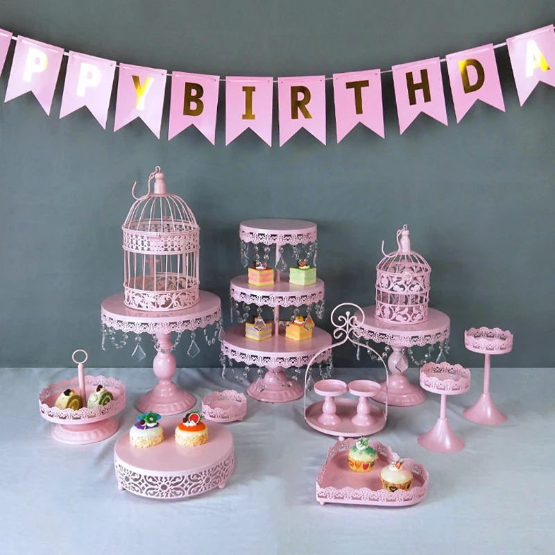 Розовые подставки для торта, свадебные, праздничные, розовые, вечерние, для торта, кекса, тарелки, еда, десерт, для выпечки, столовая посуда, инструменты