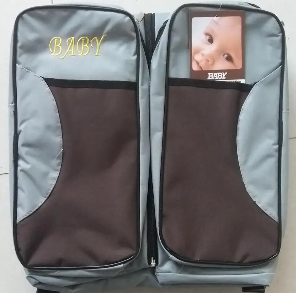 Портативная многофункциональная складная детская кроватка для путешествий с двумя детскими предметами, сумка для хранения для новорожденных, безопасная детская кроватка для переноски на открытом воздухе - Цвет: Gray