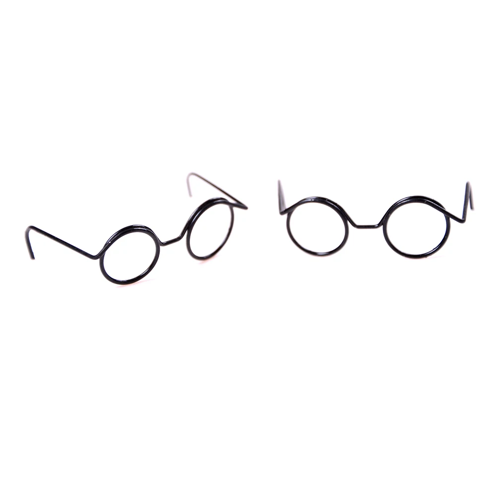 

2PCS Fashion Round Frame Lensless Retro Cool Doll Glasses For BJD Doll 1/6 30cm Doll Accessories