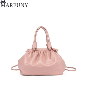 

Dumpling Leather Small Crossbody Shoulder Bags For Women 2020 Solid Cloud Female Purse And Handbags Top-Handle Ladies Hand Bags