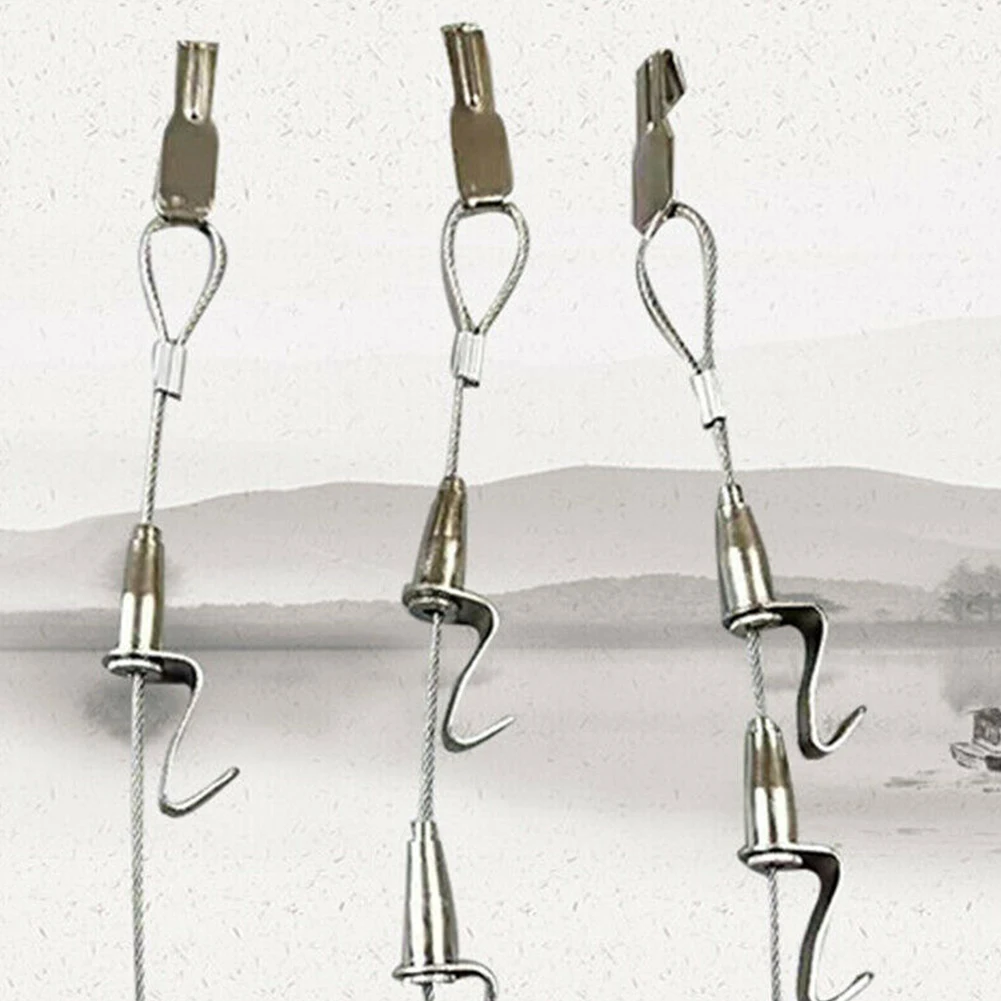 

2019 New Exhibition Art Hanging System Gallery Large Paint/Picture/Photo Display Kit Steel Wire Cable Ceiling Hook Hanger hooks