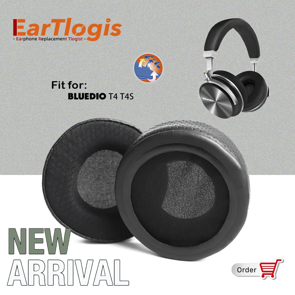 

EarTlogis New Arrival Replacement Ear Pads for Bluedio T4 T4S Headset Earmuff Cover Cushions Earpads