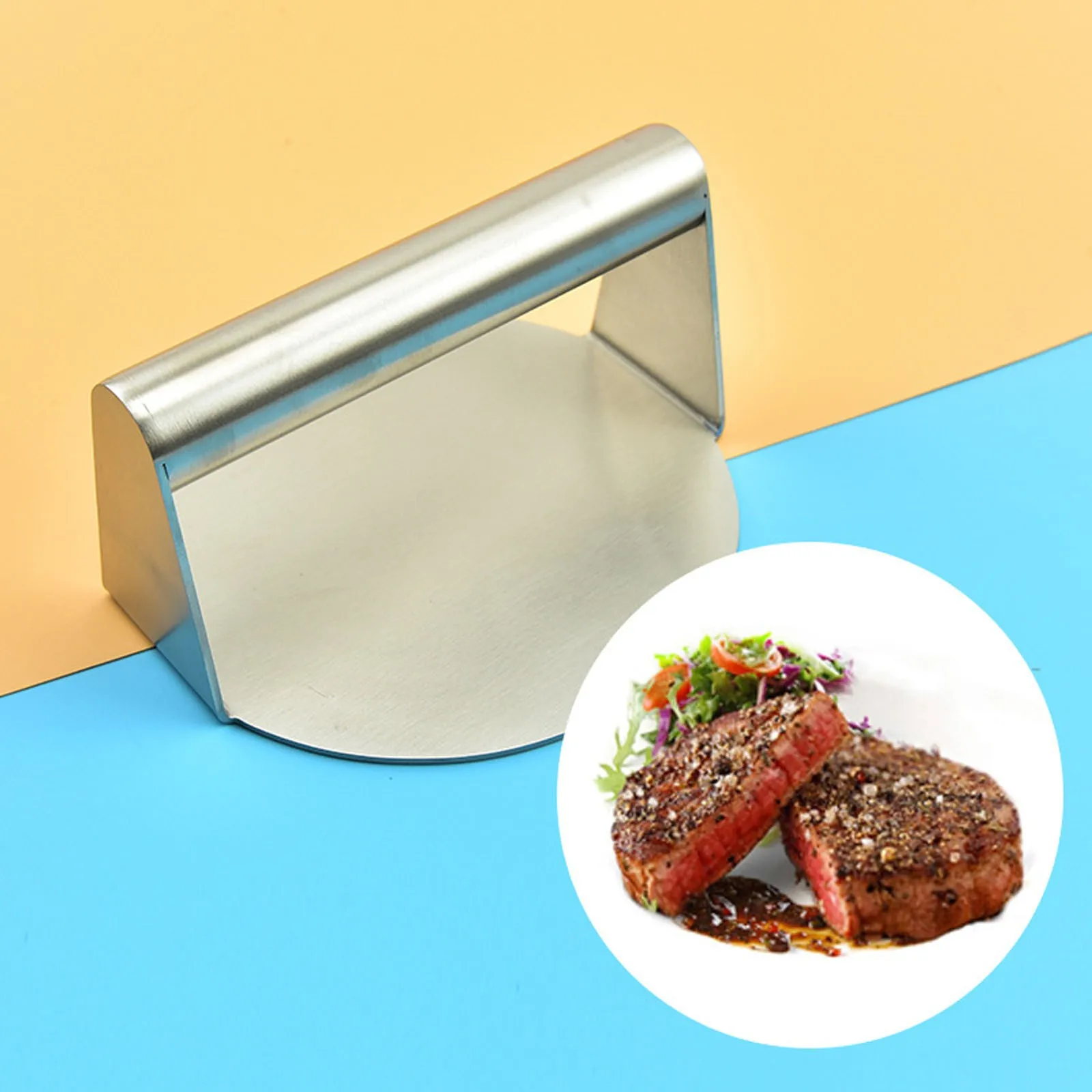 Burger Press Patty Maker Mold Stainless Steel Hamburger Maker Manual Press Round Non-Stick Chef Cutlets Hamburger Meat