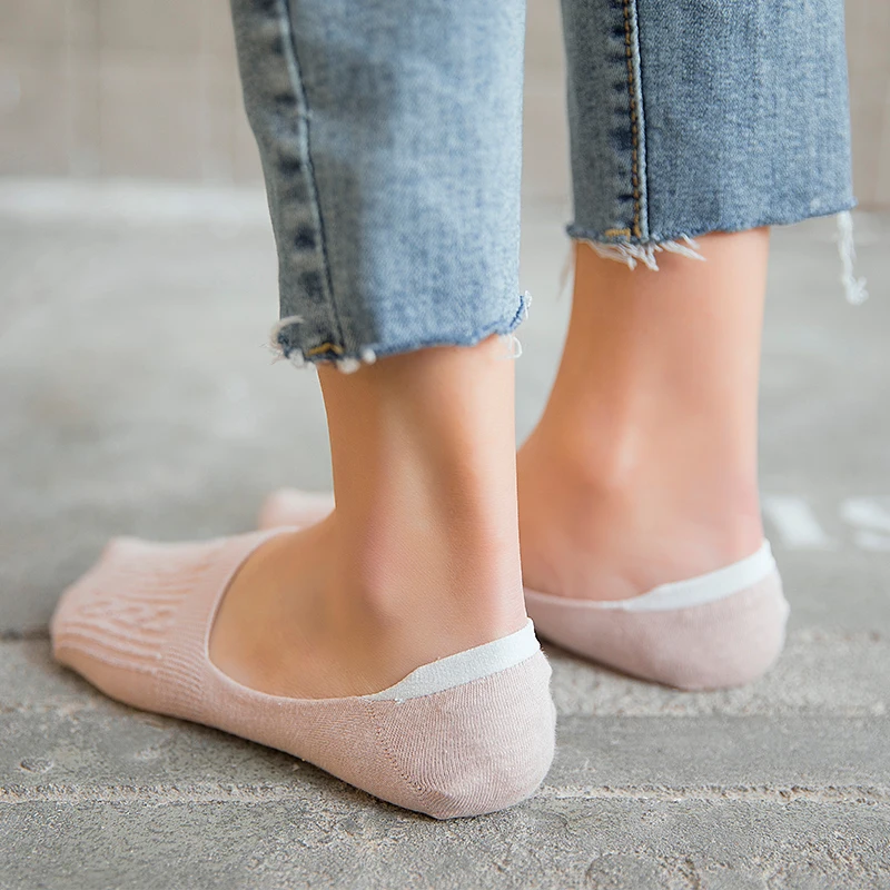 New Lady Casual Breathable Ankle Boat Socks Girls Fashion Invisible Non-slip Cotton Socks Women Low Cut Candy Color Socks 5 Pair - Image 5