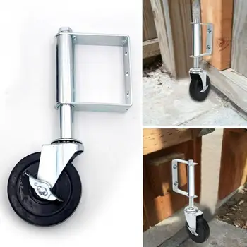 

Farm Gate Caster Door Wheel Universal Practical With Brake Durable Spring Swivel Shock Absorption Home Easy Install Heavy Duty