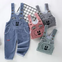 Комбинезоны для маленьких мальчиков и девочек детские повседневные вельветовые штаны на подтяжках детские штаны с героями мультфильмов милые штаны для девочек