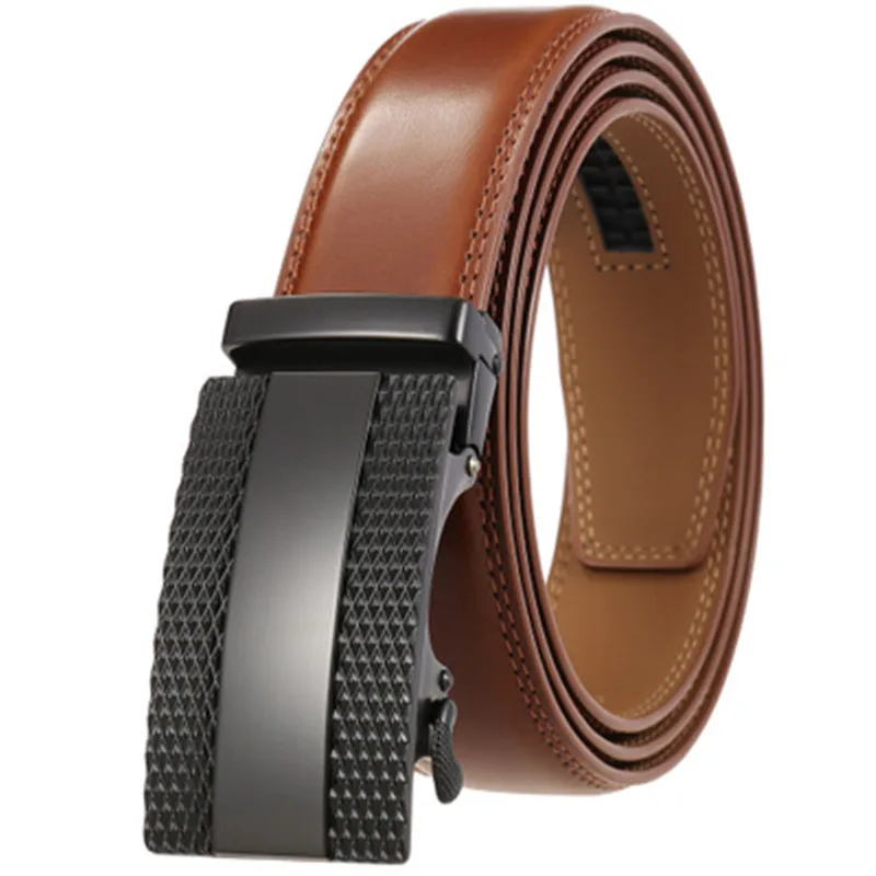 CETIRI Men's formal wear fashion belt suede leather with metal automatic buckle to make excellent top belt webbing belt