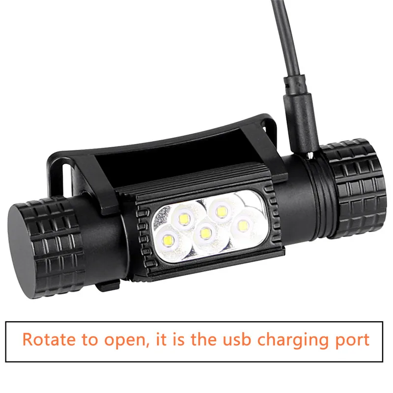 XML2/XPG2 LED Headlight Mini Head light USB 5 Mode Head Lamp Flashlight 18650 Battery For Camping Hunting
