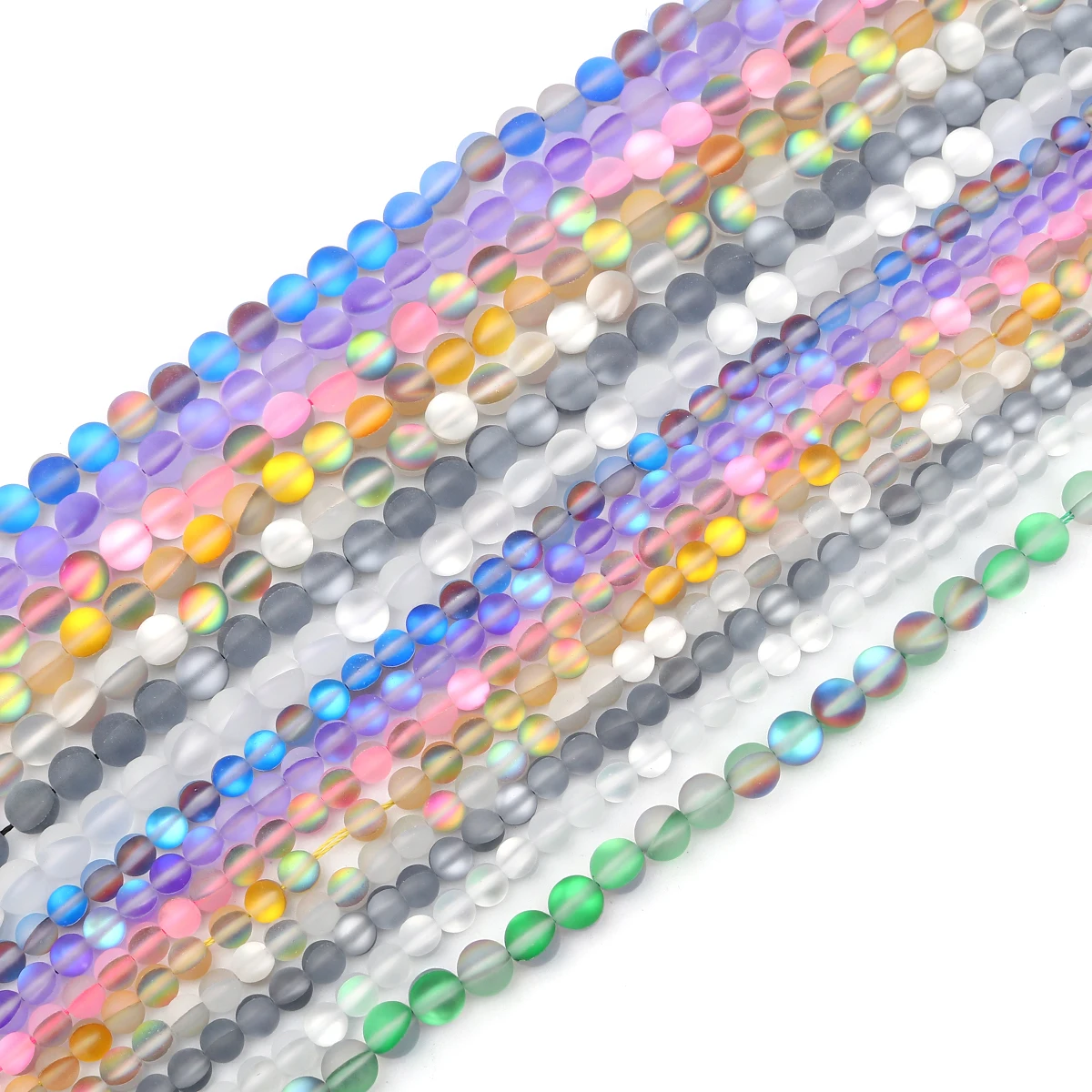 1 Strand Glass Imitation Glitter Polaris Beads Round Blue Translucent Frosted About 6mm Dia Hole: Approx 0.9mm | Украшения и