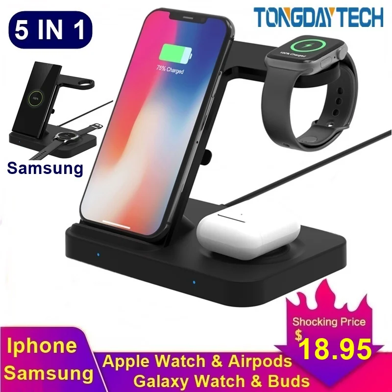 Беспроводное зарядное устройство для Iphone XS 8 11 Pro Max Samsung S10 S9 15 Вт|Зарядные