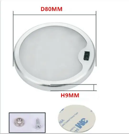 3W DC12V LED Under Cabinet Lighting Ultra-thin Round Showcase Hanging Downlights Closet Wardrobe Hand Wave Switch IR Lamps | Лампы и