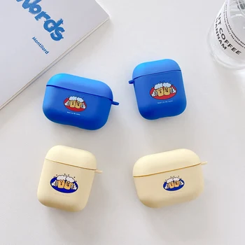 

Fashion liquid Beer pattern Soft Silicone Bluetooth Wireless Earphone Cover for Apple AirPods 1 2 Box Anti-fall Headset Case