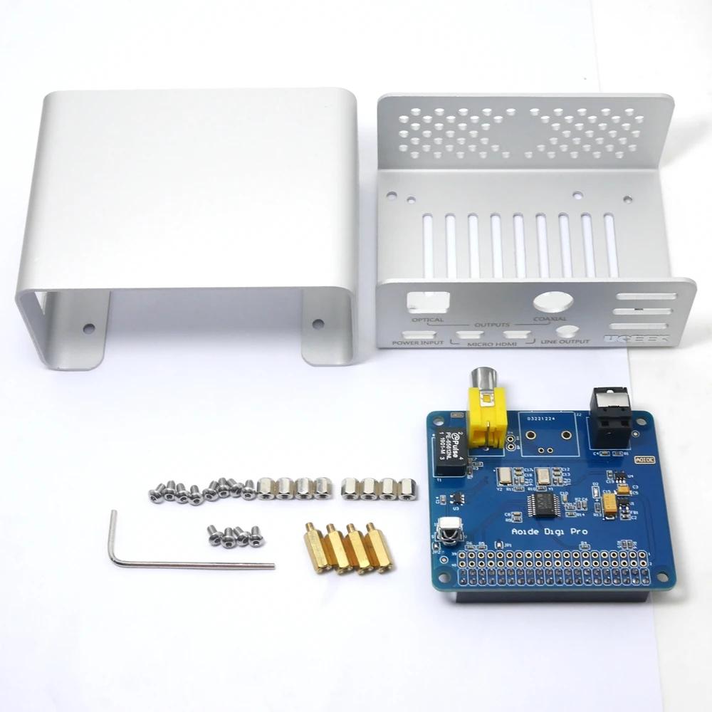 Чехол из алюминия и UGEEK AOIDE Digi Pro работает с Raspberry Pi 4 Model B/4B | Своими руками ваш HiFi