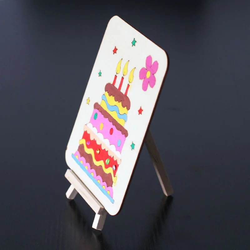 NEW 4Pcs Wooden frame Wood White Doodle board draw DIY Coloring Painting Children Handmade Craft Material Kindergarten Toys kids