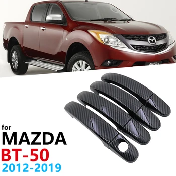 

Gloss Black Carbon Fiber Door Handles Cover Door Protection for Mazda BT-50 BT 50 BT5 2012~2019 Car Accessories Stickers 2013
