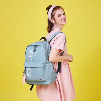 

Fashion backpack student alphabet schoolbag boys and girls computer anti-theft laptop backpack black red blue