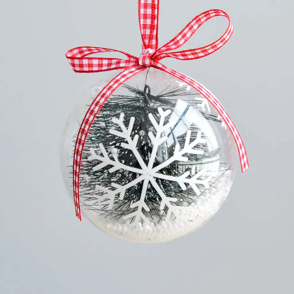 7,5 см интерьерный шар, Прозрачный Рождественский шар, украшения для рождественской елки, декор для рождественского праздника, стеклянный шар, подвеска, Висячие - Цвет: E