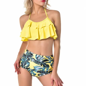 

Swimwear Women Bikini 2020 Mujer High Waist Swimsuits Ruffles Bikinis Swimming Suit For Womens Push Up Bathing Suits Biquini
