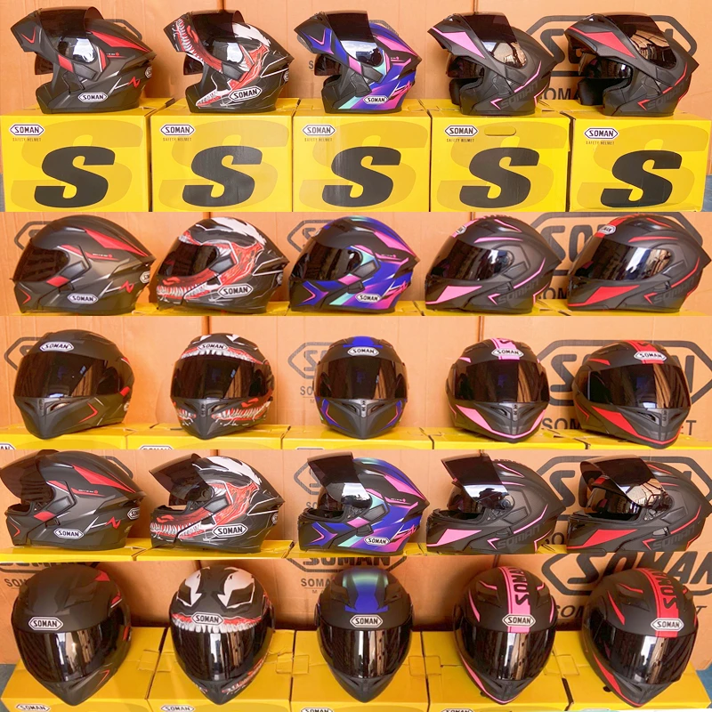 Motorcycle Modular Flip Up Helmet Black 