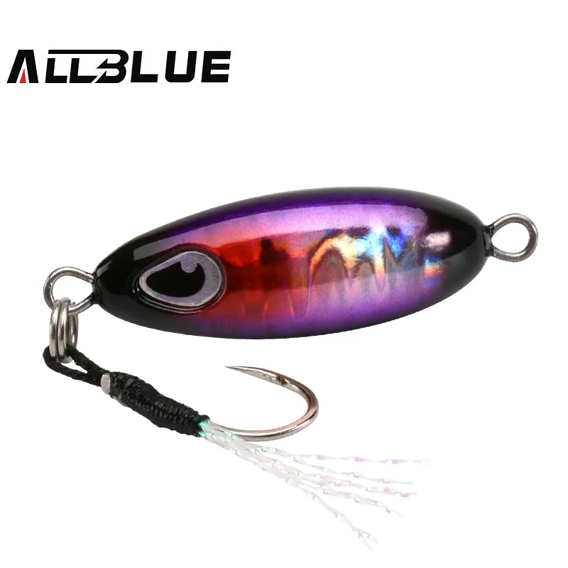 ALLBLUE Slow Drop 7G 10G 15G Micro Cast Metal Jig Shore Casting Jigging  Spoon Saltwater Fishing Lure Artificial Bait Tackle