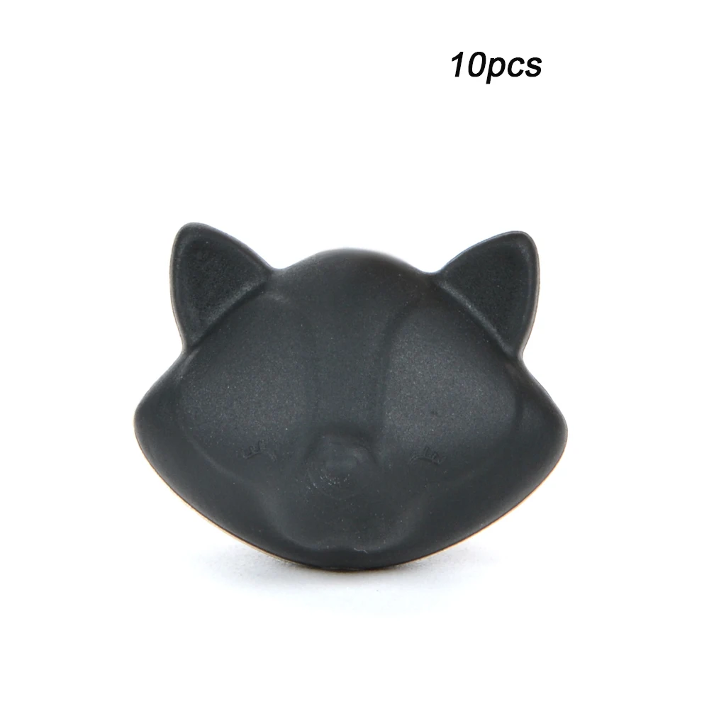 LOFCA 10 шт. силиконовые Бусы Длинные животные в форме лисы Детские трофеи BPA бесплатно пищевые, прорезывание зубов аксессуары для ожерелье игрушки DIY - Цвет: smoky black