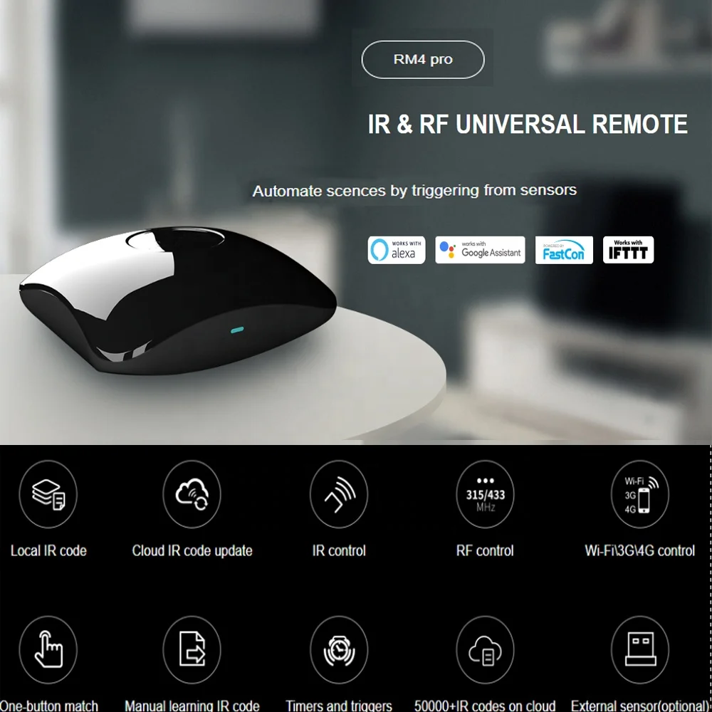 Broadlink RM4 Pro RM4C Mini Bestcon умный дом автоматизация WiFi ИК RF Универсальный пульт