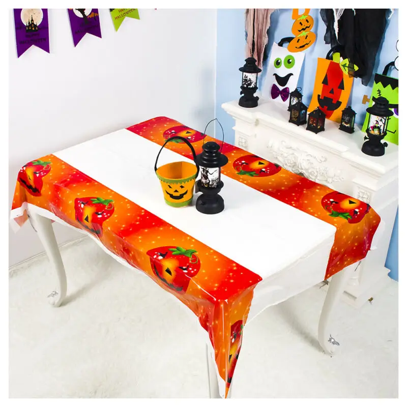 2019 PVC 120 x180cm Halloween Printing Tablecloth Disposable Bar Party Desktop Atmosphere Decor
