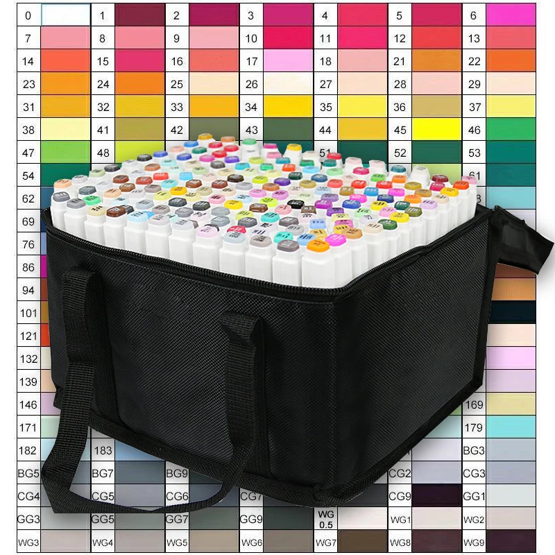 

Dual Headed Sketch Oily Alcohol Based Markers 168 Color Art Markers Set for Animation Manga Drawing Pens Writing Supplies