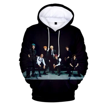 

Hot Black printed SuperM 3D Hoodies Men Women Sweatshirts Casual Kpop children Hooded New Super M 3D boys girls Autumn pullover