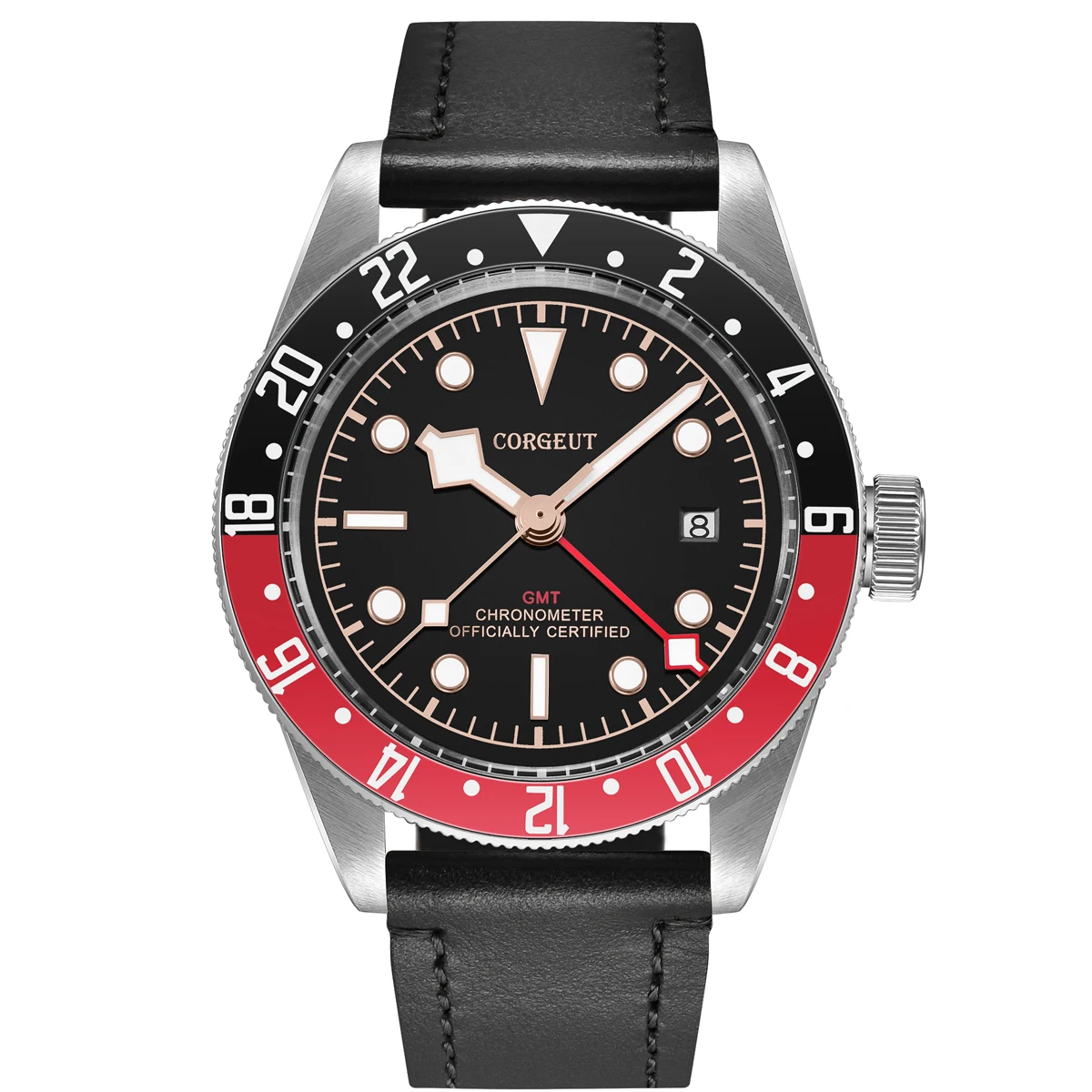 Corgeut 41 мм GMT механические наручные часы автоматический механизм сапфировое