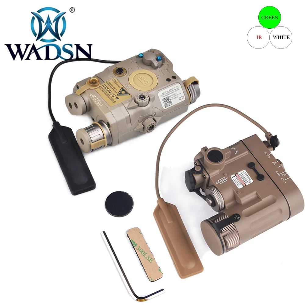 WADSN Тактический Скаут светильник DBAL-D2 зеленый/ИК лазерный белый светодиодный светильник PEQ 15 LA-5C UHP VER-зеленый/ИК лазер+ Подсветка для оружия светильник s - Цвет: DE