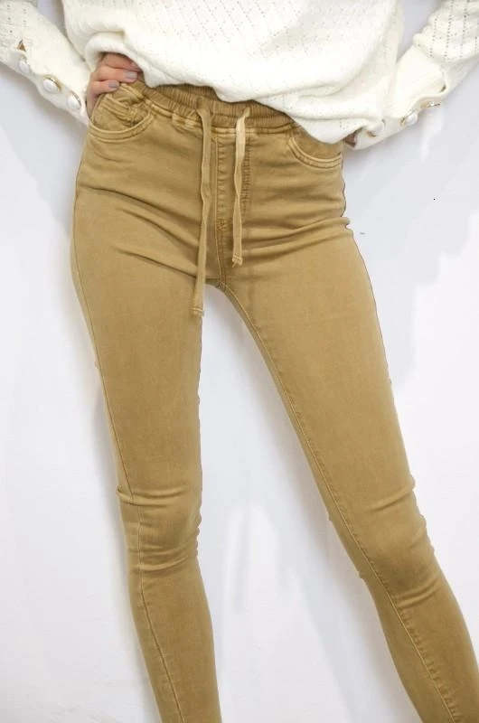 GREYMODA PANTALÓN MUJER PITILLO CUERDA CINTURA