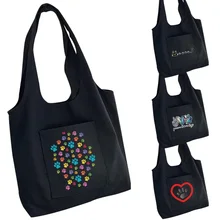 Tote Bag Ladies Shopping Bag Canvas Bag Girlfriends Printed Travel Folding Crossbody One Shoulder Handbag Side Bag Storage Bag