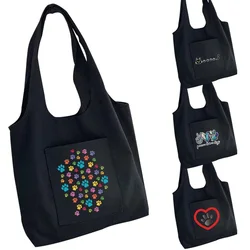 Tote Bag Ladies Shopping Bag Canvas Bag Girlfriends Printed Travel Folding Crossbody One Shoulder Handbag Side Bag Storage Bag