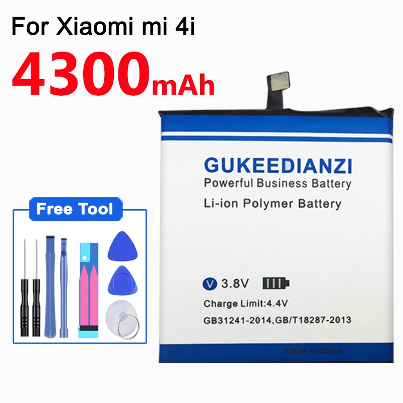 Аккумулятор для мобильного телефона GUKEEDIANZI BM33 для Xiaomi mi 4i M4i mi 4i 4300Ah высококачественный и прочный безопасный сменный аккумулятор