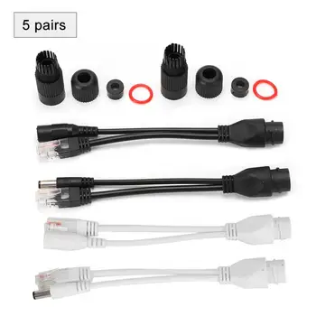 

5 Pairs Ethernet POE Splitter Adapter Injector DC12V Waterproof for IP Camera
