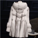 Мятный inverno полностью из норки меховое пальто из норки Круз Мода simples com capuz de pele de vison da pele das Mulheres de longo - Цвет: Мятный