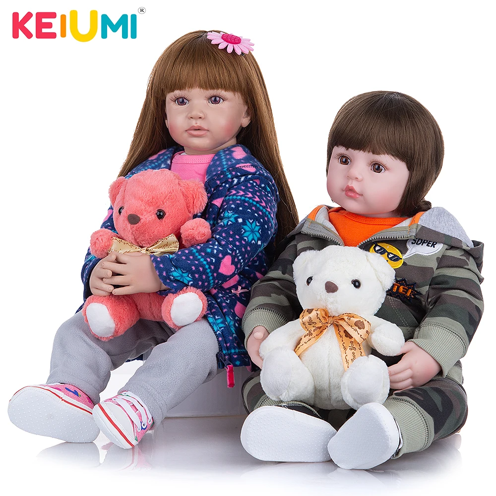 Силиконовые куклы Младенцы KEIUMI Twins 24 дюйма настоящие реалистичные принцессы