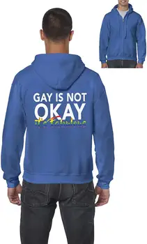

Gay is Not Okay It's Fabulous Men's Full-Zip Hooded Sweatshirt (MSB) Sapphire Blue unisex men women hoodie