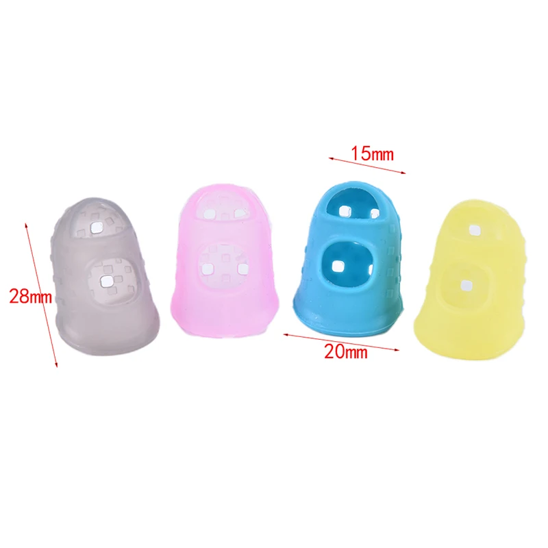Silicone Guitar Thumb Finger Picks Protector Plectrum Fingertip thimble Finger Guard safety protect caps 4 Colors 10pcs guitar finger guards,guitar picks