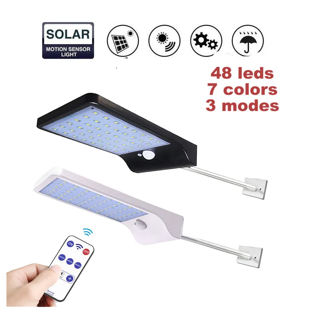 

remote 36/48 LED Solar Light Three Modes Waterproof Outdoor Wall Fence spot security lamp for garden yard pathway pation