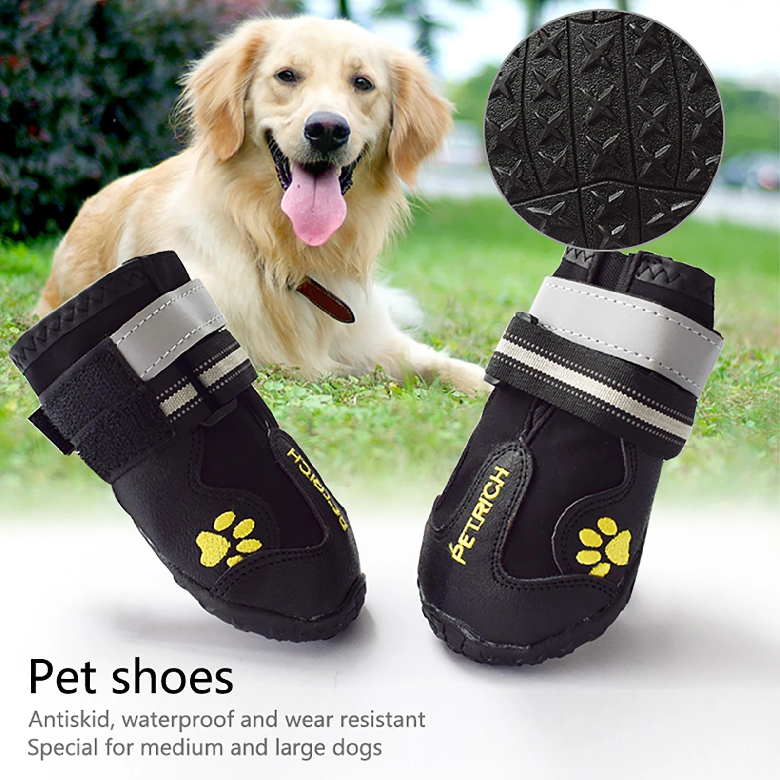 máquina ficción solar Botas impermeables para perros, zapatos con tiras reflectantes, suela  antideslizante resistente para perros pequeños, medianos y grandes, n. °  56|Zapatos para perro| - AliExpress