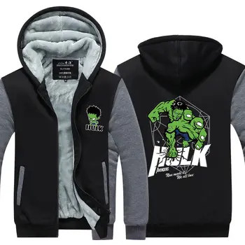 

2019Marvel Hero Hulk Avengers Fashion Man hoodies sweatshirt Printing Design Zipper Thicken Comfortable Warm Unisex Jacket coats