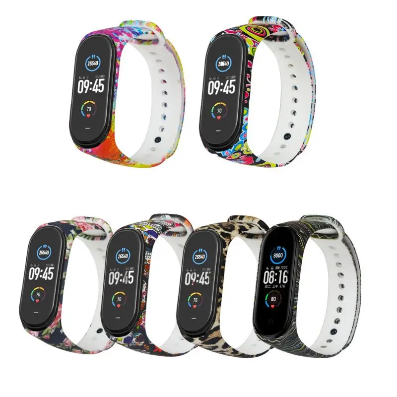 

Flexible Silicone Colorful Bracelet For Xiao mi Mi Band 5 4 Strap Band 3 Wristba